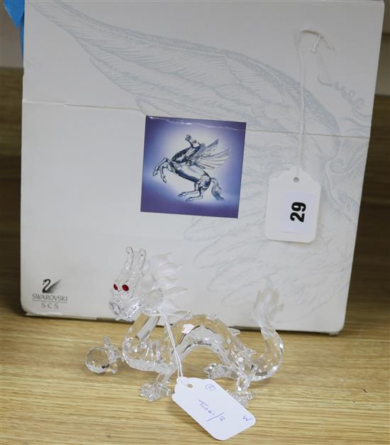 Two Swarovski Fabulous Creatures, The Dragon and The Pegasus (one a.f., boxed, with certificates)